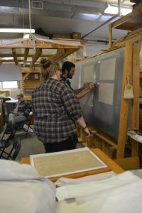 3-ms-wkshp-japanese-papermaking-brushing-out-sheets-to-heat-dry